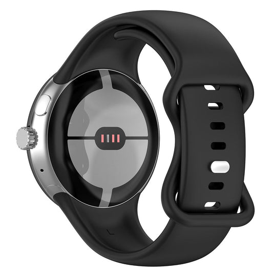 For Google Pixel Watch 1 / 2 Soft Replacement Strap Silicone Sport Watch Band Black