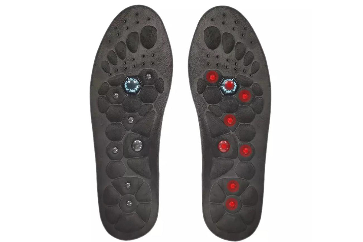 1 Pair of Acupressure Insoles  Massage Orthopedic Insoles for Women Men Shoe-pad Foot Therapy-Black