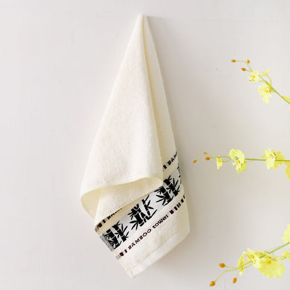 Set of 3Pcs Quick Absorbent Towels Soft Bamboo Fiber Home Bath Towel Washcloth Hand Towels White