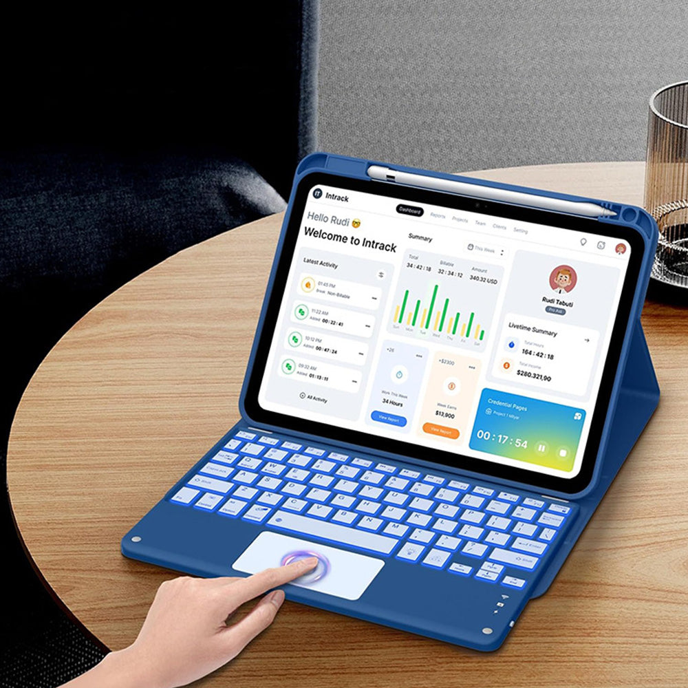 Keyboard Case with Touchpad for iPad 10th and 11th Gen  - Navy