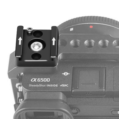 Cold Shoe Mount Adapter with 1/4 inch Thread Hole Cold Shoe Bracket for Camera DSLR Flash LED Light Monitor