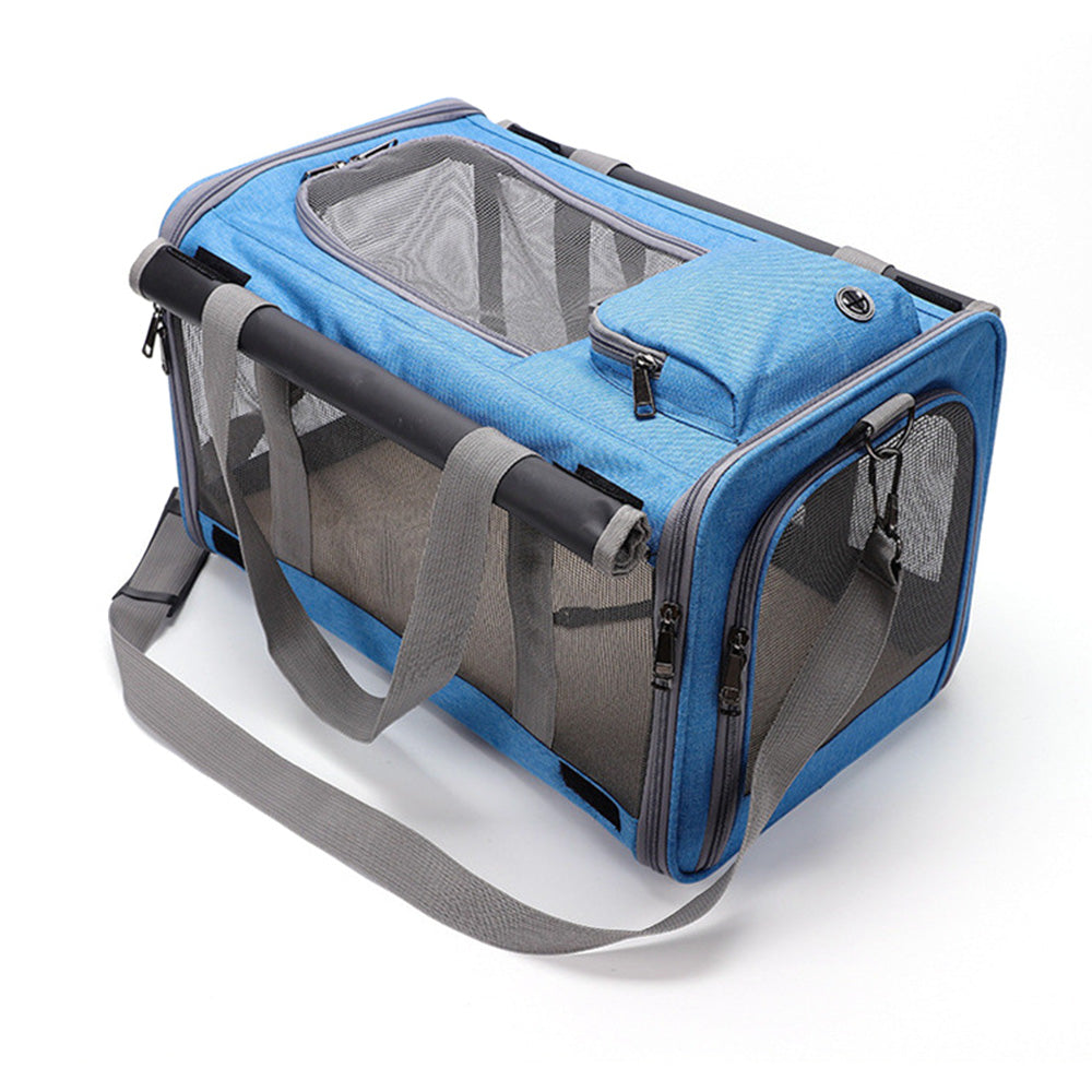 Pet Carrier for Large Cats Washable Dog Carrier Privacy Protection for Travel-blue