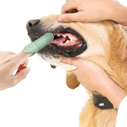 Silicone Pet Finger Toothbrush ¨C Daily Teeth Cleaning for Cats and Dogs Green