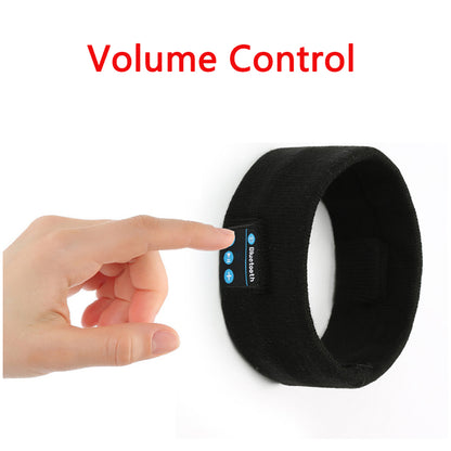 Sleep Headphones Eye Mask Bluetooth Wireless Headband Stereo Earphone Headband Music Sleeping Eye Mask Running Headband for Men Women -Black
