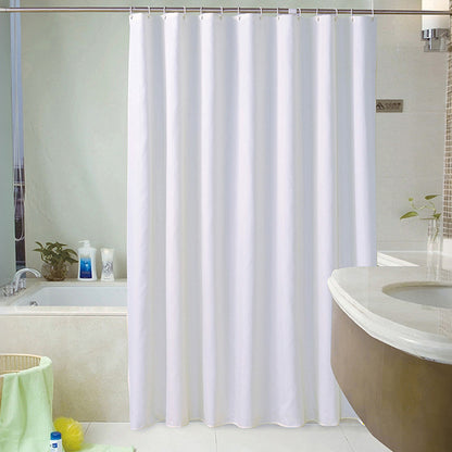 Waterproof Shower Curtain with 12 Hooks-White