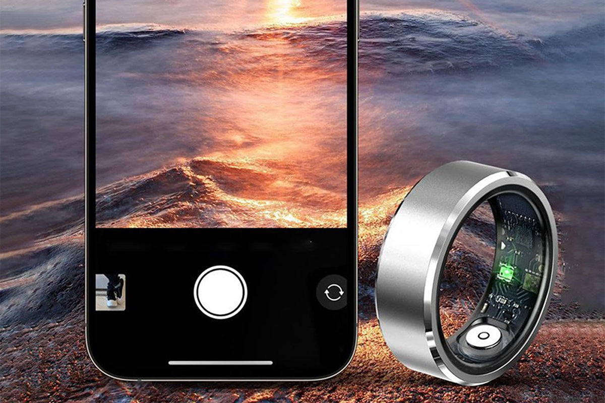 Gesture Control Smart Ring Health Tracker - Silver