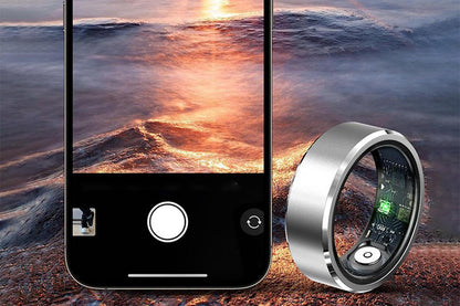 Gesture Control Smart Ring Health Tracker - Silver