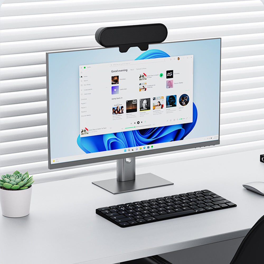 USB Clip-On Speaker 10W High Power Portable Soundbar for Laptop PC