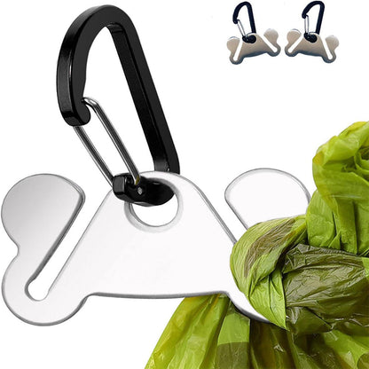 2PCS Metal Dog Poop Bag Holder Clips ââ‚?Hands-Free Leash Attachment