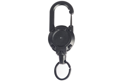 Retractable Keychain Carabiner Badge Holder - Black