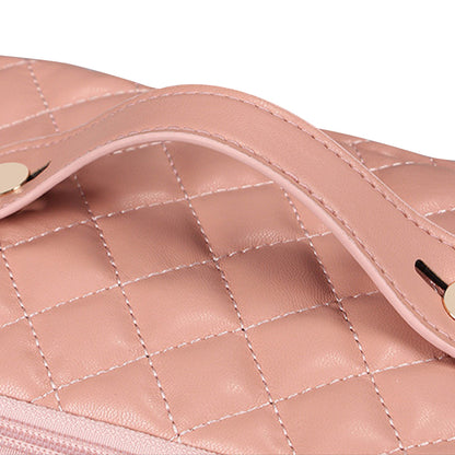 Women Cosmetic Bags Travel Cosmetic Bag For Women PU Leather Skincare Bags Toiletry Bag -Pink