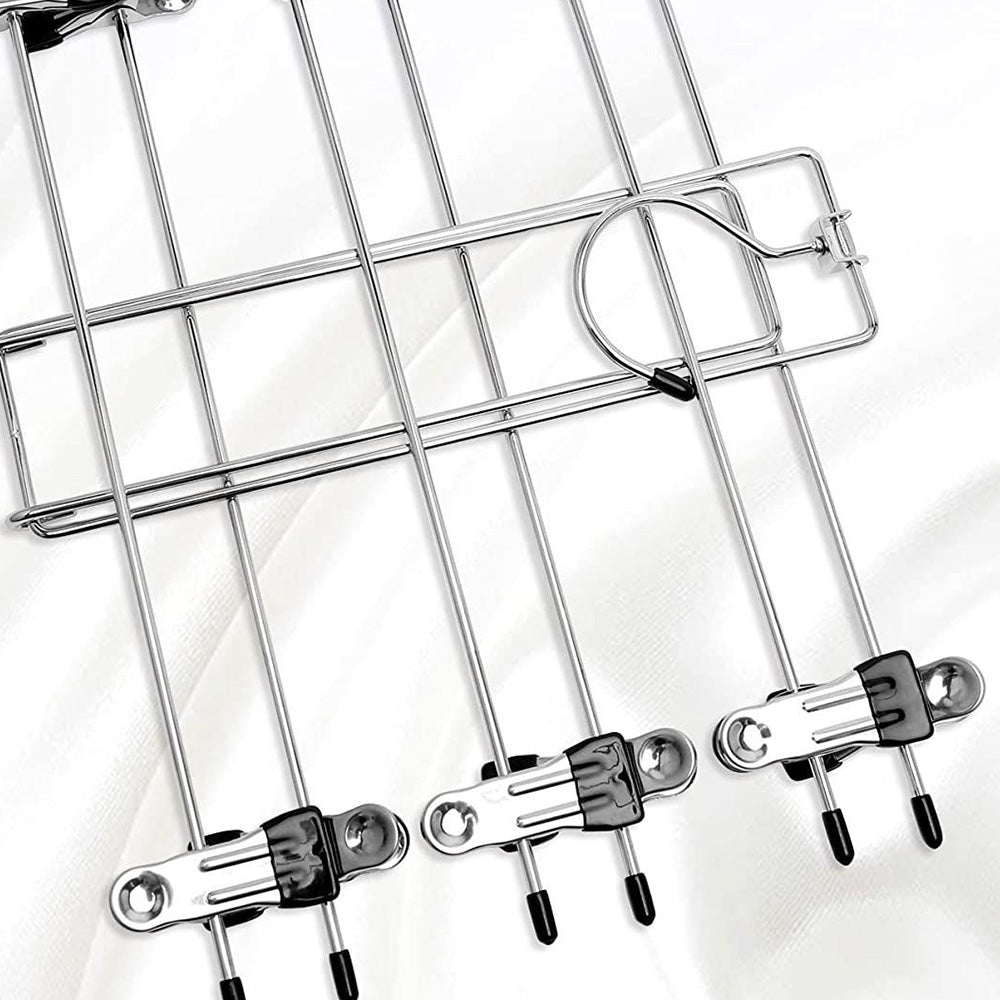 2Pcs Space Saving Hanging Pants Organizer with 12 Clips and 360 Degrees Swivel Hook