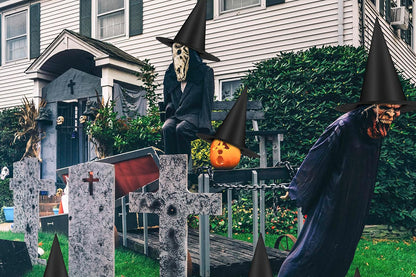 12 Pcs Halloween Witch Hats Costume Accessories Wizard Hats with Nylon Rope for Indoor Outdoor Decorations