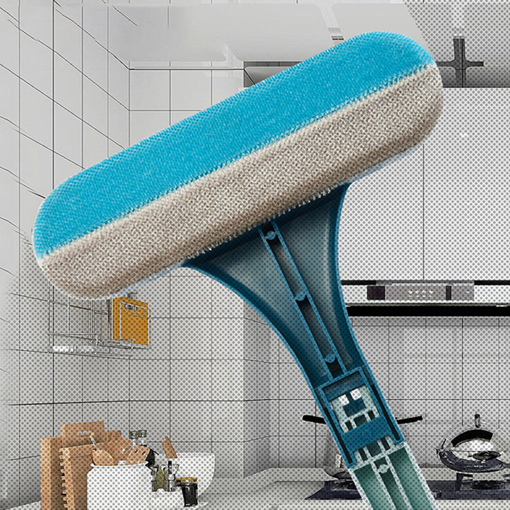 3 in 1 Multifunctional Glass Window Screen Cleaning Brush Home Cleaning Tool Blue