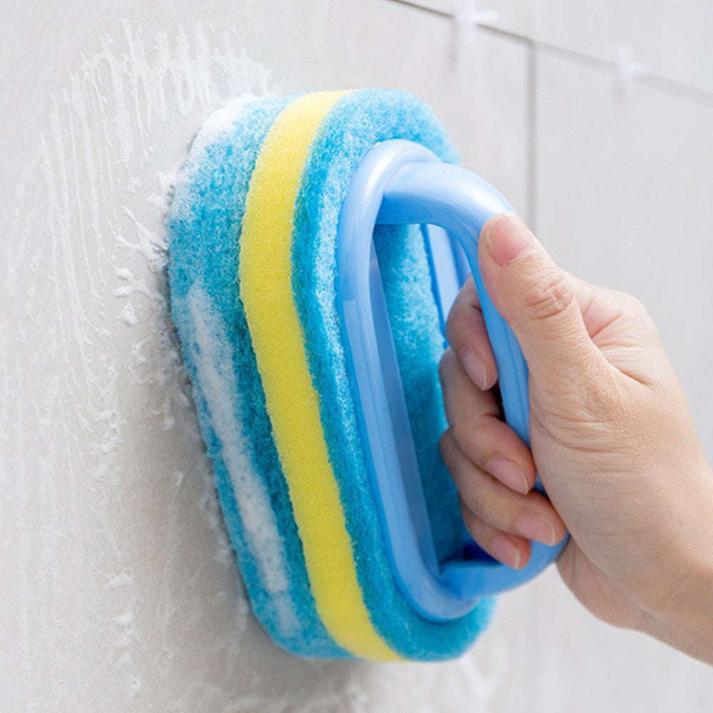 5 Piece Multi Layer Sponge Cleaning Brush Set for Kitchen Bathroom - Blue