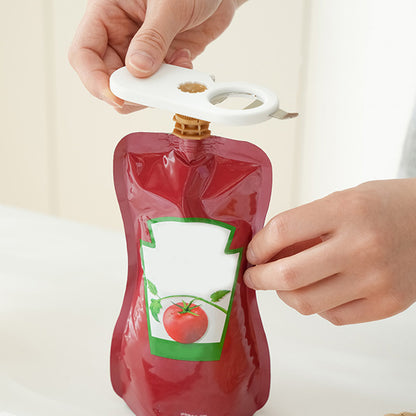 2 Piece 5-in-1 Bottle Jar Can Opener with Easy Attached Storage - White