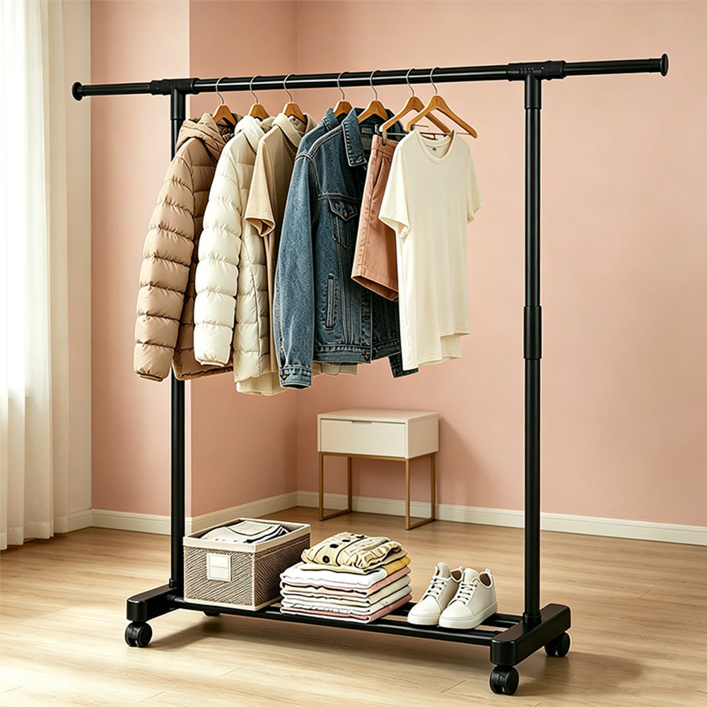 Rolling Garment Rack with Wheels Heavy Duty Clothes Rack for Hanging Clothes