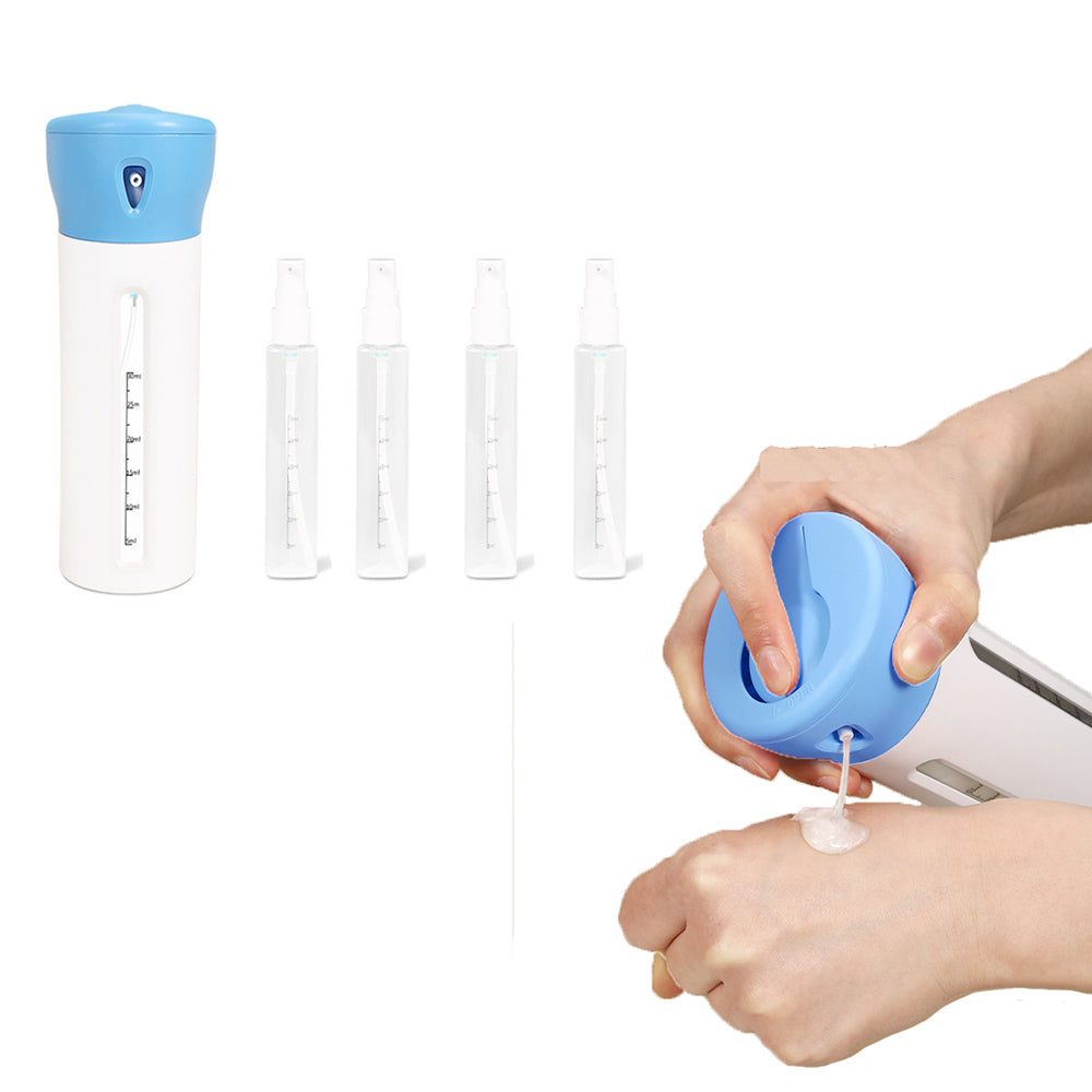 4-in-1 Travel Bottle Set Leak-Proof Container Portable Leakproof Rotatable Bottles -Blue