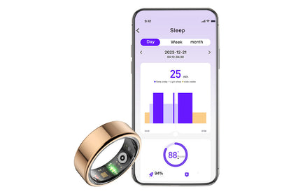 Smart Health Ring Heart Rate Blood Oxygen Sleep Tracker Gold