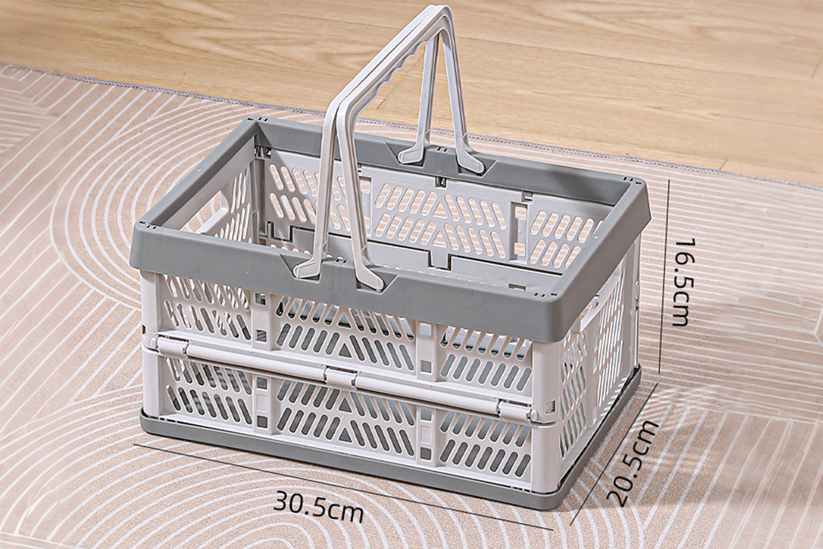 Portable Foldable Storage Basket-Grey