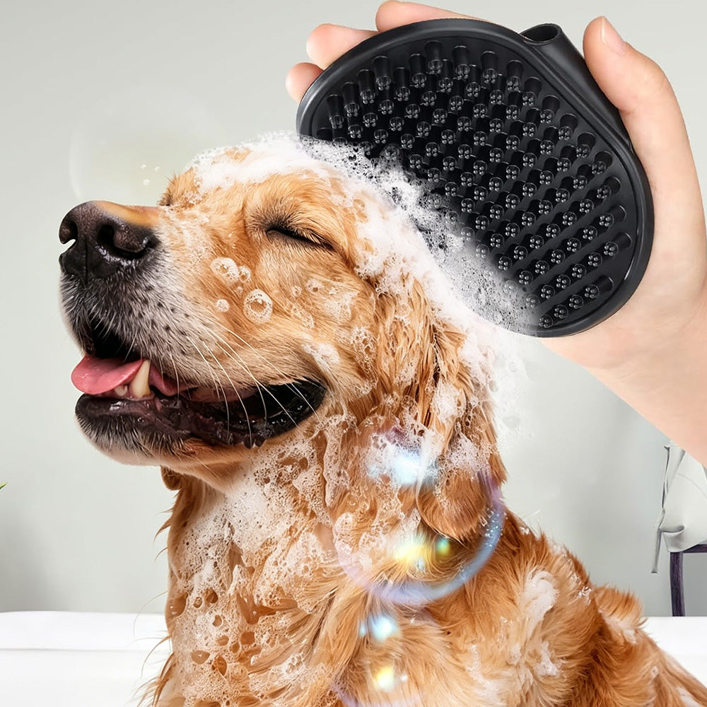 2 Pack Pet Grooming Brush Set Deshedding Double Sided Comb Massage Brush for Cats Dogs Horses-Purple