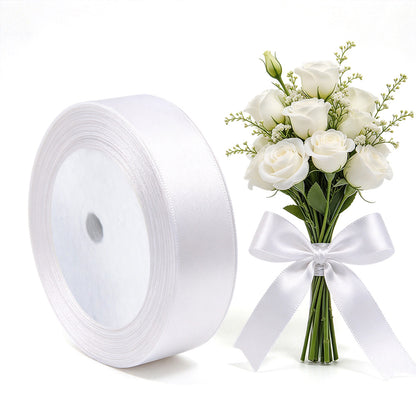 22m Double Sided Polyester Satin Ribbon for Christmas Gift Wrapping