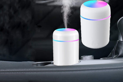 Car Air Purifier USB Diffuser Mist Humidifier With Led Night Light-White