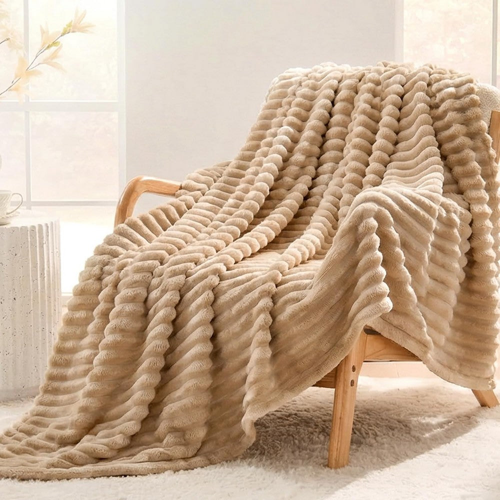 Throw Blanket for Couch Sofa Soft Fleece Throw Blankets Room Home Decor-Khaki