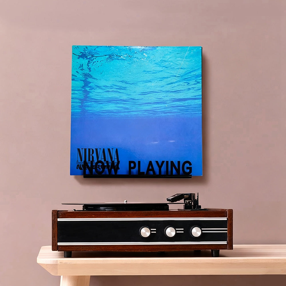 Acrylic Vinyl Record Wall Display Shelf-Black