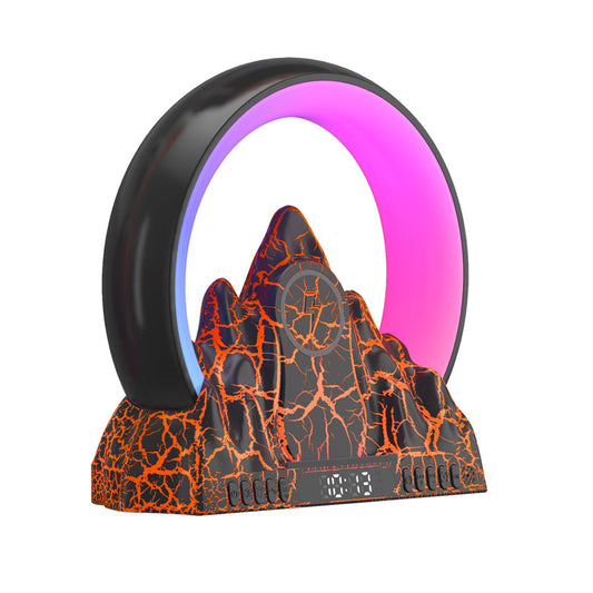 Digital Sunrise Alarm Clock Wireless Charger Smart Wake-up Light Bluetooth Speaker Atmosphere Lamp Black