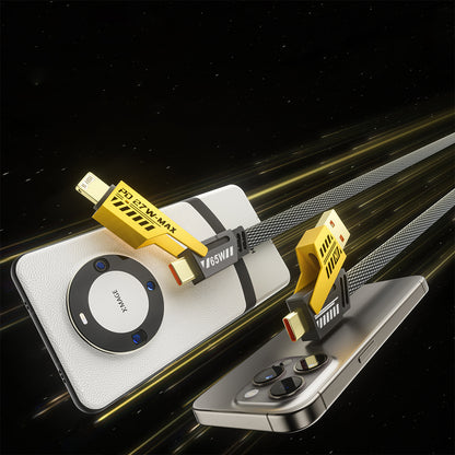 2Pcs 65W 4-in-1 Charging Cable