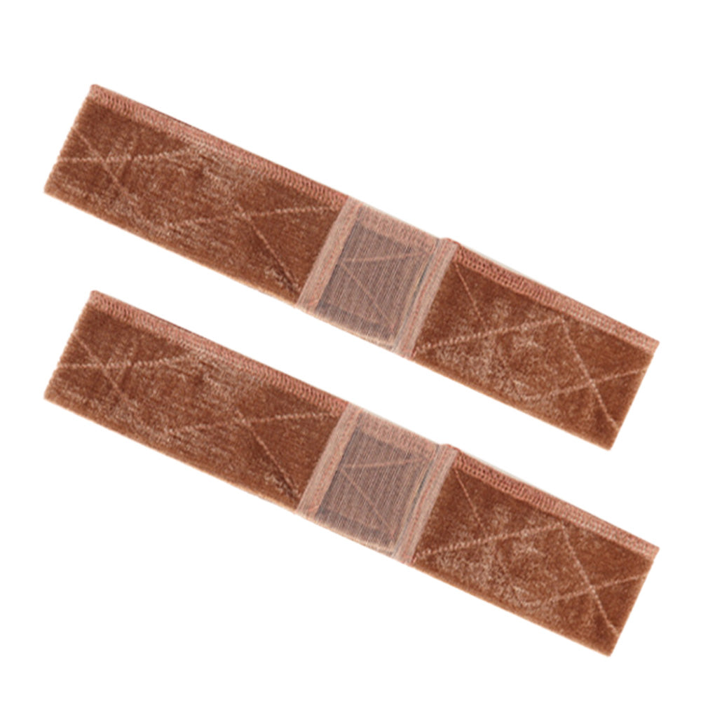 2 Piece Adjustable Velvet Wig Grip Headbands -Brown
