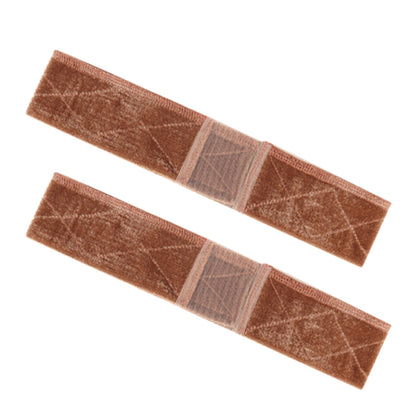 2 Piece Adjustable Velvet Wig Grip Headbands -Brown