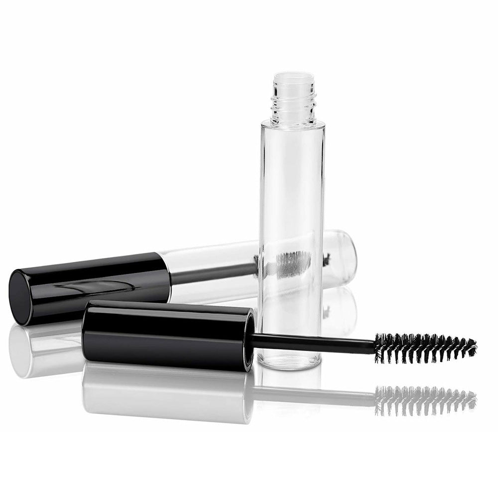 10 Pack 10ml PETG Empty Mascara Tubes with Inner Stoppers - Black