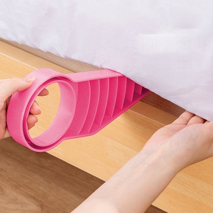 2Pcs Ergonomic Mattress Lifter Wedge Elevator Bed Making Lifting Handy Tool Pink