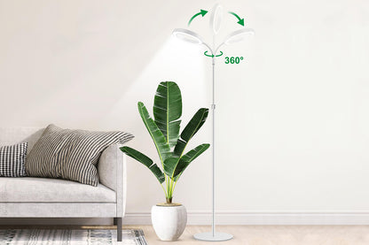 Floor Plant Grow Light Full Spectrum Tripod Stand - White