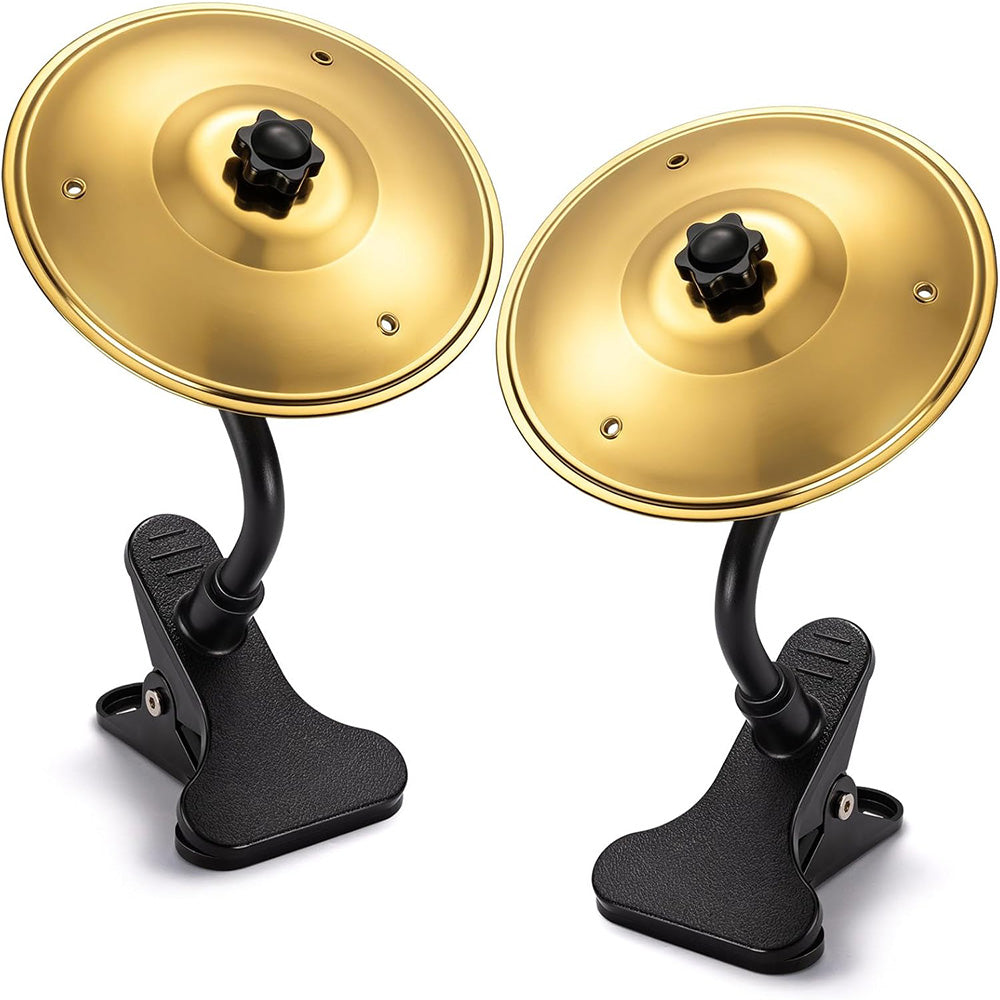 Clip On Desktop Cymbal Mini Musical Instruments Desk Symbol Drum For Music Lovers-Gold