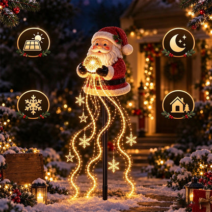 Solar Santa Stake Solar Light Warm LED Garden Decoration Light