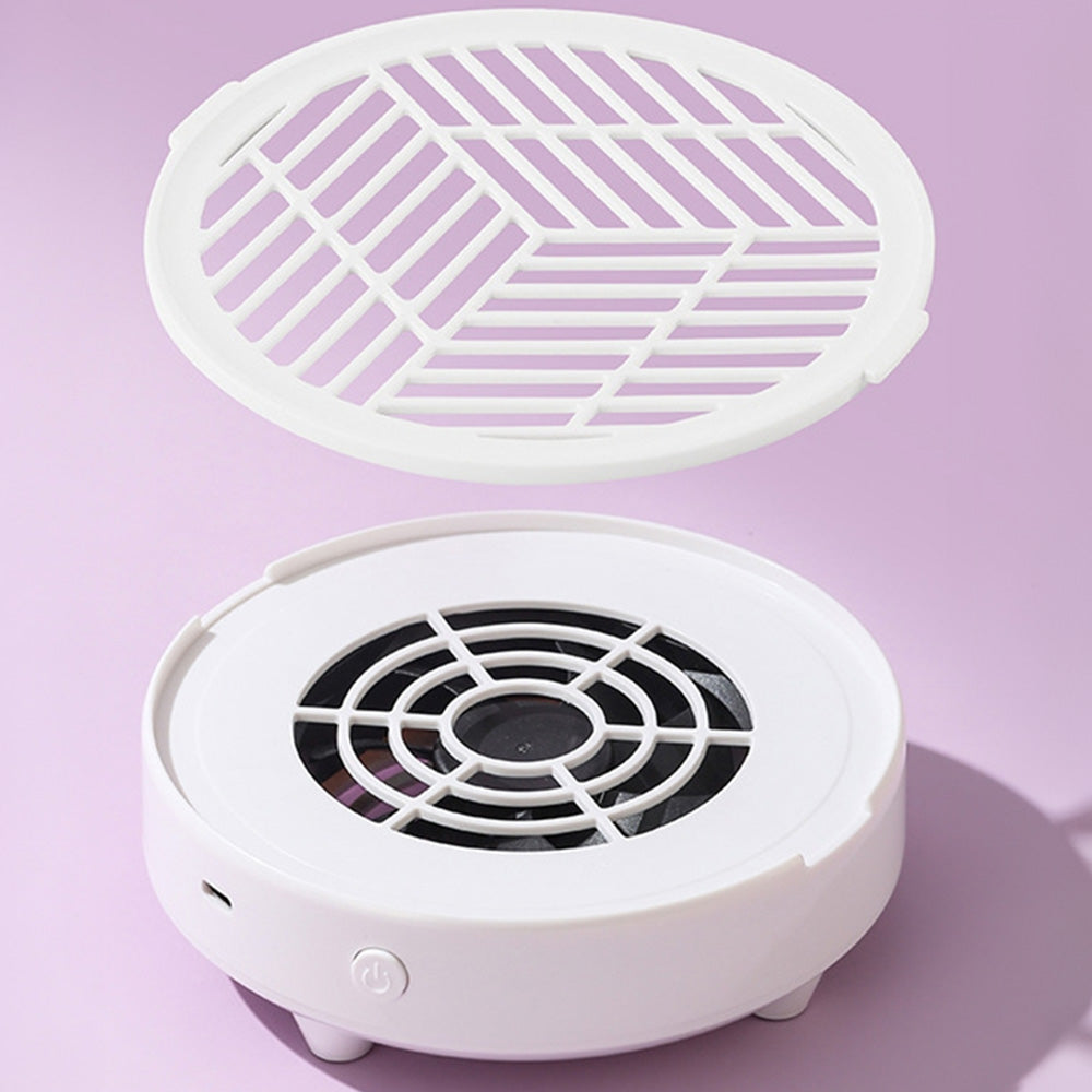 Mini Nail Dust Collector Lightweight Electric Manicure Vacuum for Home DIY and Salon Use-White