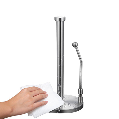 Stainless Steel Roll Paper Stand Tension Arm Standing Paper Towel Holder Style 2