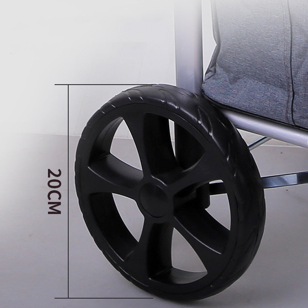 Folding Shopping Cart with Oxford Bag-Grey
