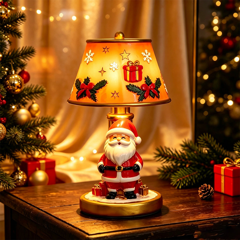 Christmas Table Lamp Vintage Resin Desk Light - Santa