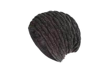 Men Women Unisex Winter Warm Fleece Lined Slouchy Knit Beanie Hat-Black