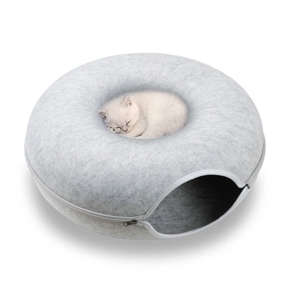 Cat Tunnel Bed Felt Circular Cat Cave