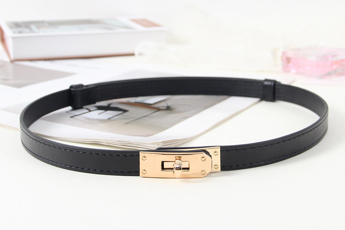 Skinny Belts for Women Dresses PU Leather Adjustable Waist Belt for Pants Jeans