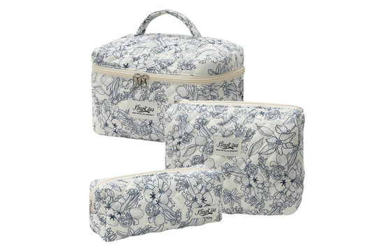 Floral Cotton Cosmetic Bag Cute Aesthetic Floral Toiletry Organizer Bag For Women Girls-ST1