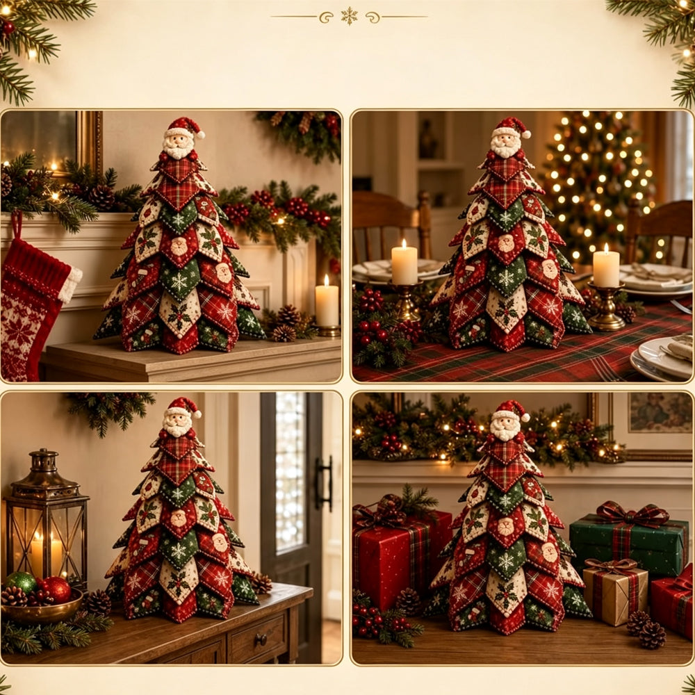 Christmas DIY Felt Craft Kit 3D Quilted Christmas Decoration Kit for Adult - Santa