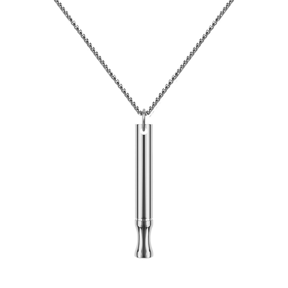 Mint Breathing Necklace with Fidget Ring for Stress Anxiety and Mindful Breathing-Silver