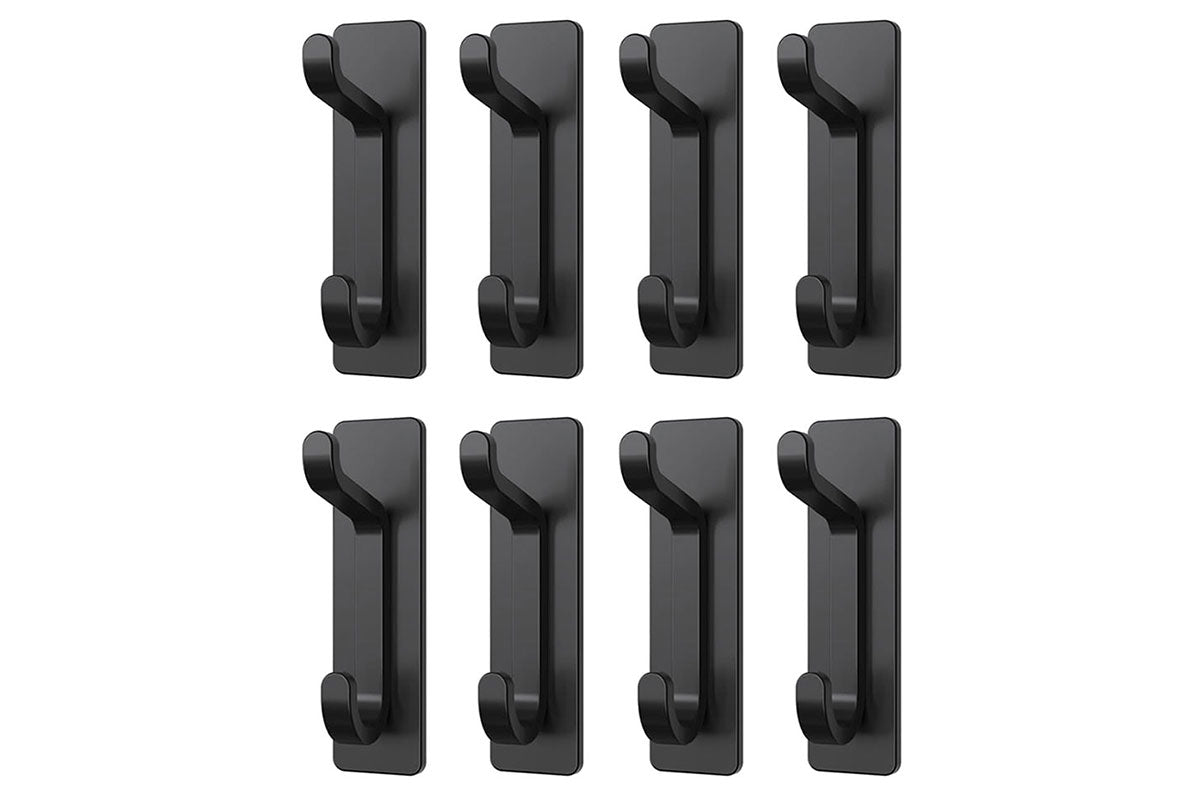 8Pcs Self Adhesive Wall Hook Double Hook Hanger Home Kitchen Bathroom Hanger Cabinet Tool