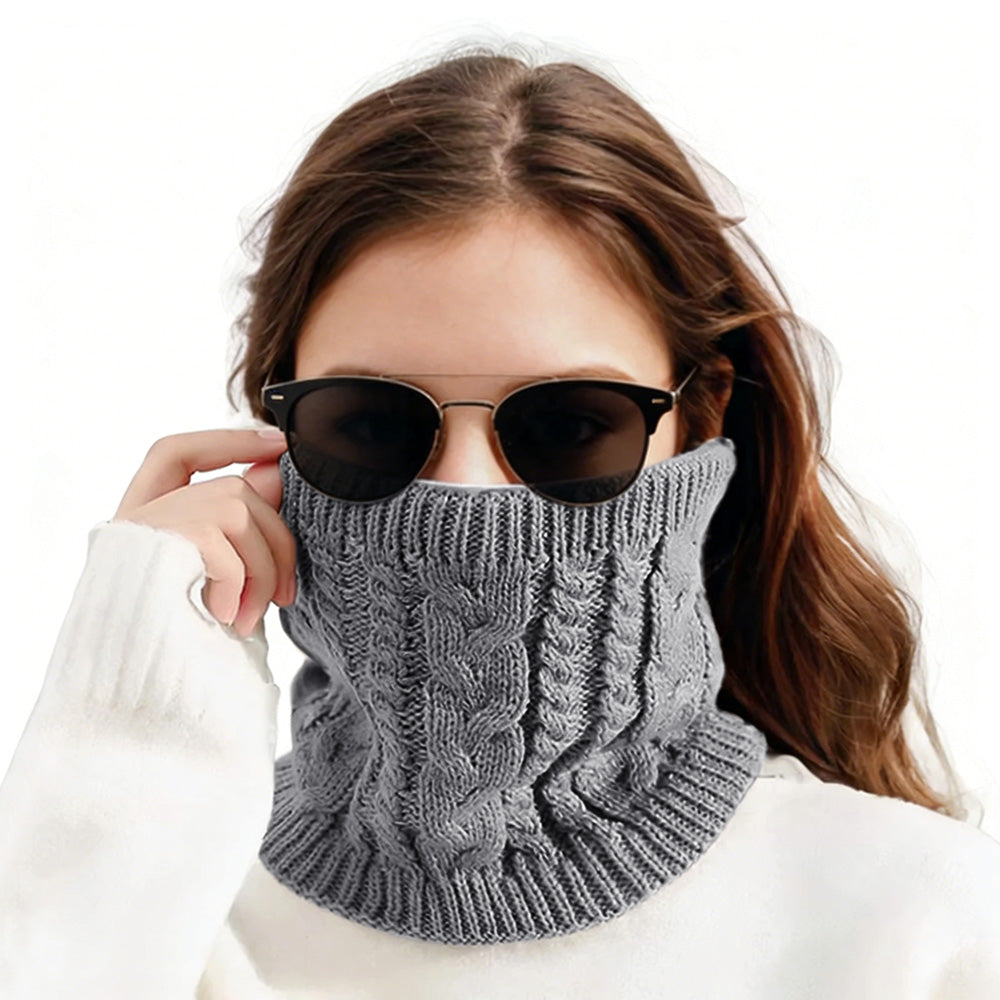 Winter Neck Gaiter Fleece Thick Neck Warmer Cover Ski Gaiters for Men Women-Grey
